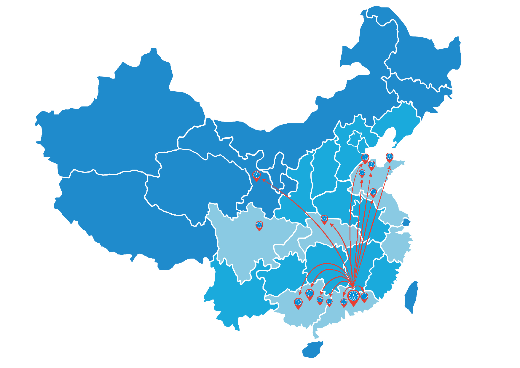 长隆科技全国工厂布局